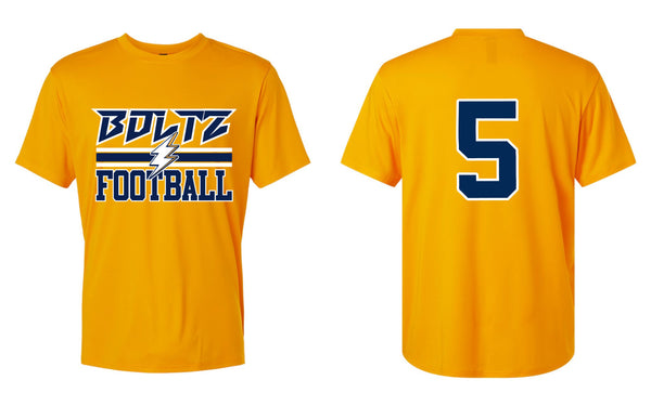 '25 Arkansas Boltz - Gold Boltz Football - NUMBER ON BACK