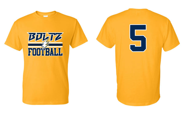 '25 Arkansas Boltz - Gold Boltz Football - NUMBER ON BACK
