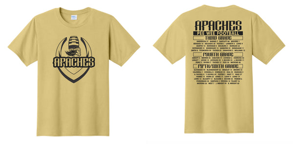 '26 Pottsville Pee Wee Apache Football - Vegas Gold