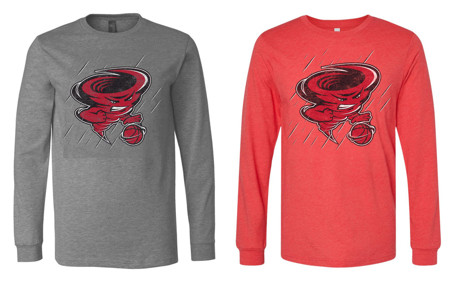 '23 Russellville Basketball - Distressed Mascot - Long Sleeve