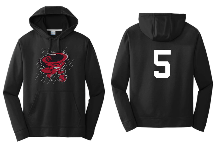 '23 Russellville Basketball - Distressed Mascot - Hooded Sweatshirts - WITH NUMBER ON BACK