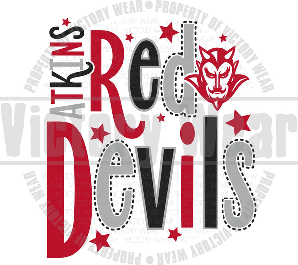 Atkins Red Devils Stars - PNG